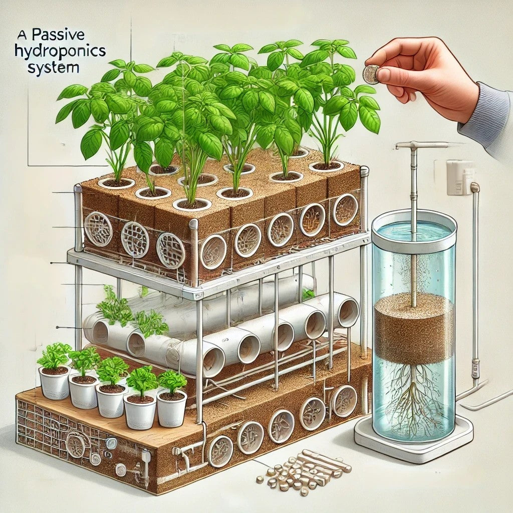 illustration of the passive hydroponics system