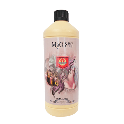 House & Garden MgO Magnesium liquid plant supplement bottle for correcting magnesium deficiencies and supporting healthy plant growth.