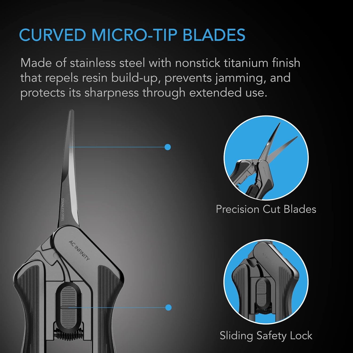 AC Infinity Curved Trimming Scissors