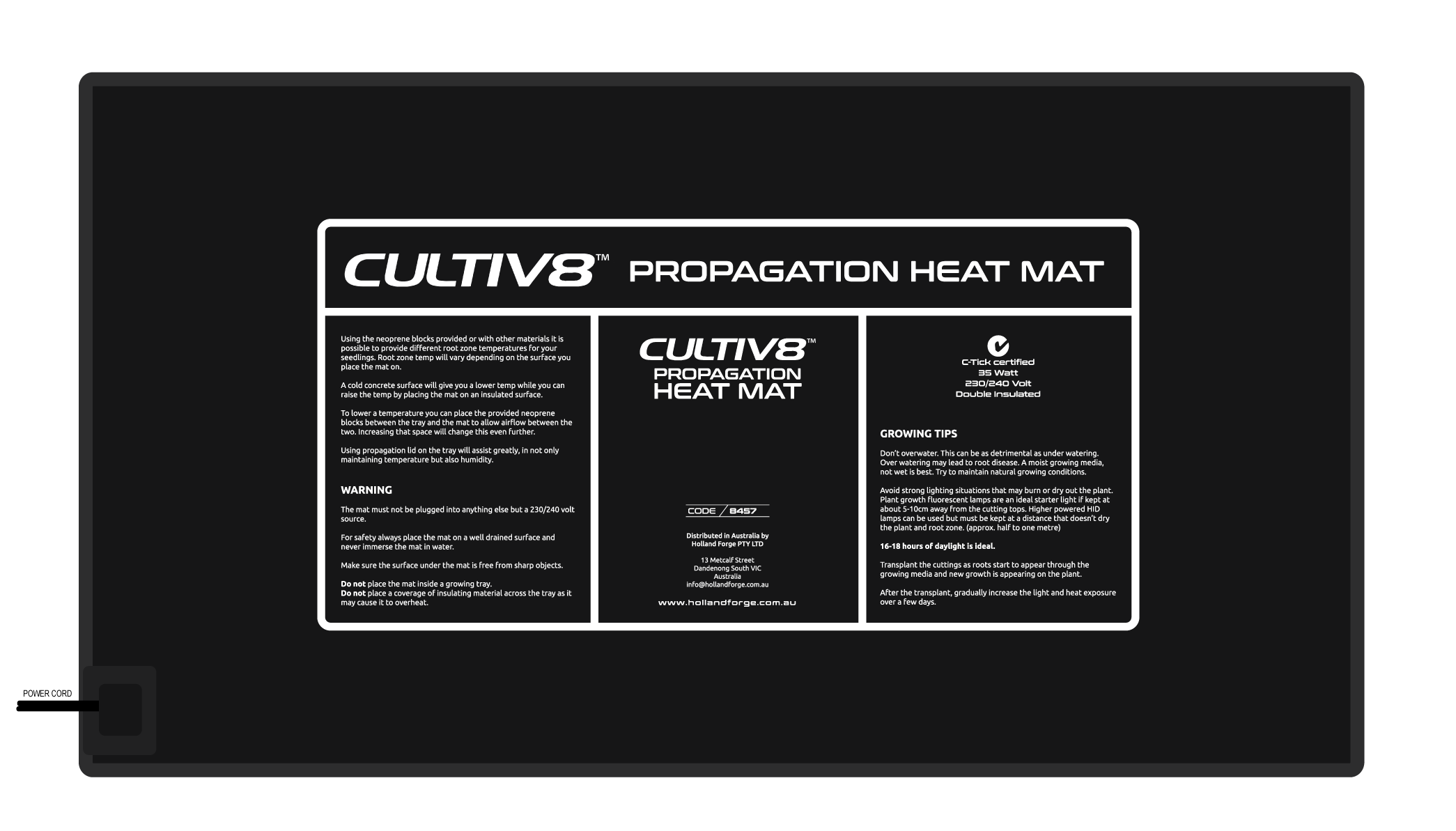 Cultiv8 Flexible Propagation Heat Mat