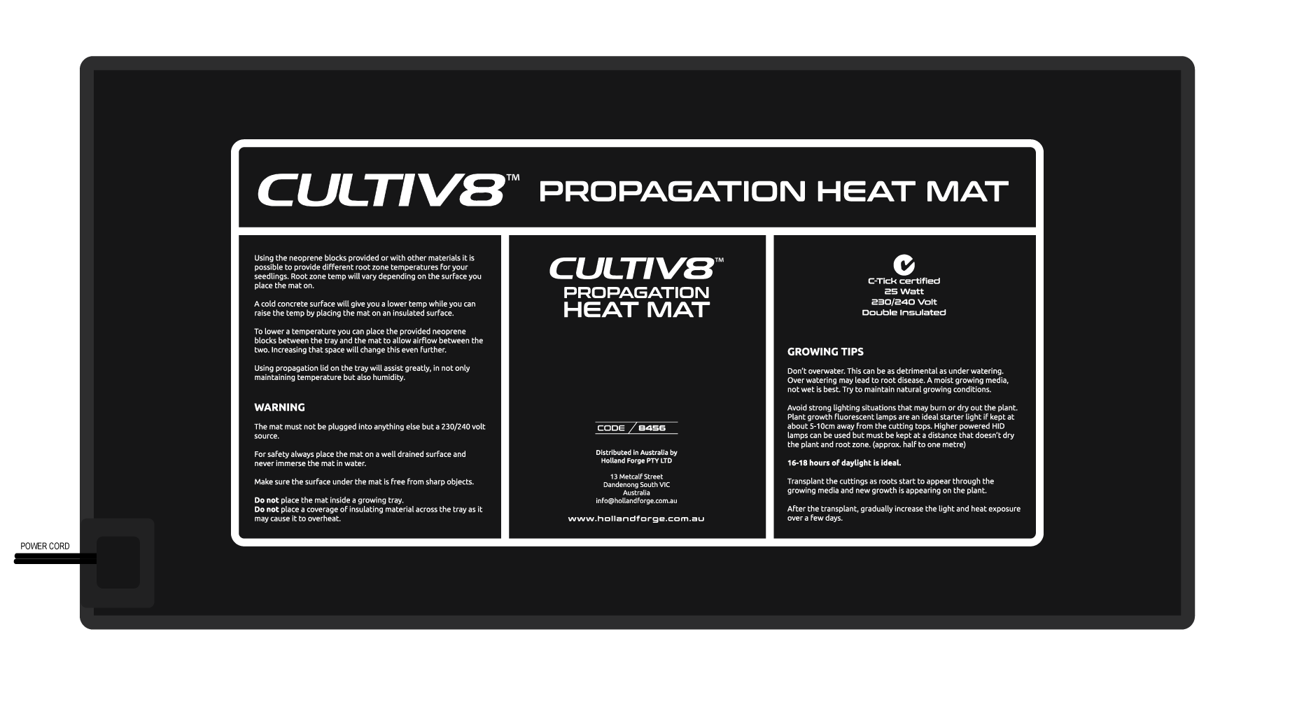 Cultiv8 Flexible Propagation Heat Mat