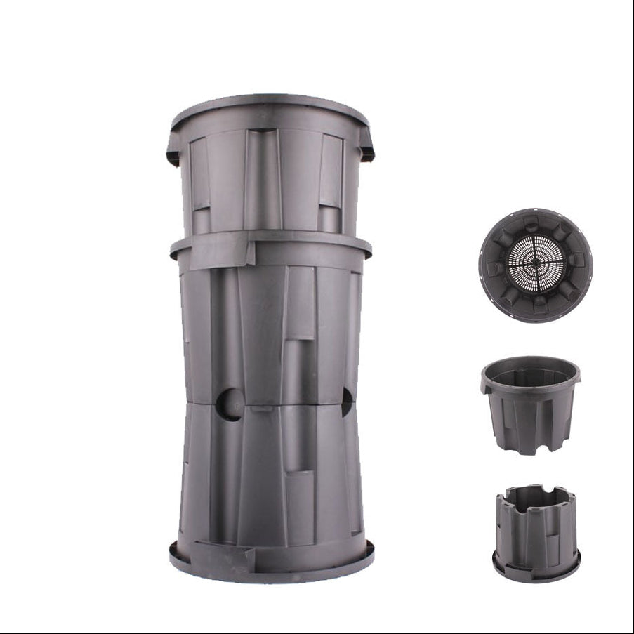 Nutrifield Pro Pot Complete System with hydroponic bucket, grated growing pot and gravity drainage stand.
