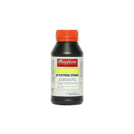 Flairform pH Electrode Storage Solution 250ml bottle for maintaining pH probe accuracy and extending electrode lifespan.