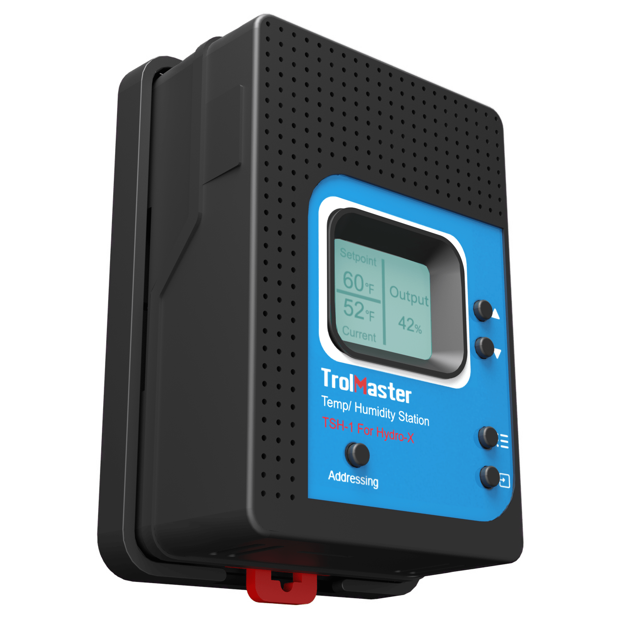 TrolMaster Hydro-X TSH-1 temperature and humidity device station with LCD display for 0–10V environmental control in indoor grow rooms