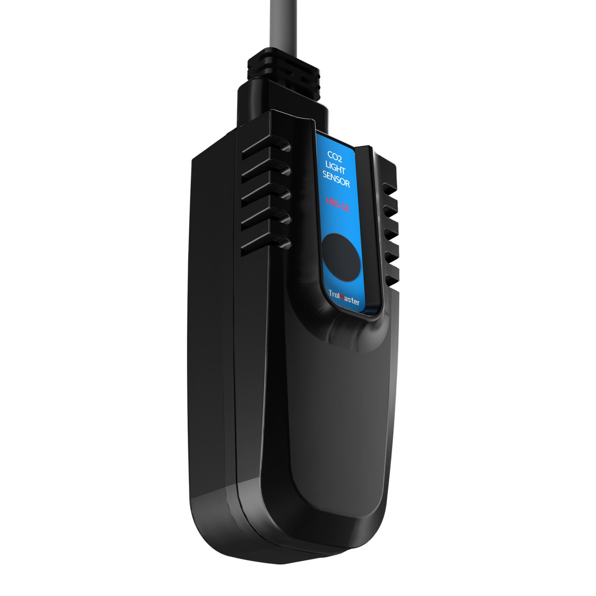 TrolMaster Hydro-X MBS-S8 CO₂ sensor with RJ12 cable for accurate carbon dioxide monitoring and automated environmental control in indoor grow rooms.