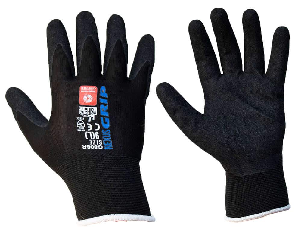 Nexus Grip Black Nitrile Nylon Gardening Gloves