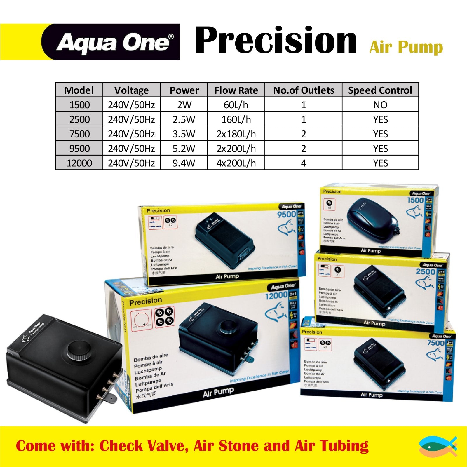 Aqua One Precision Air Pump 2500 150L