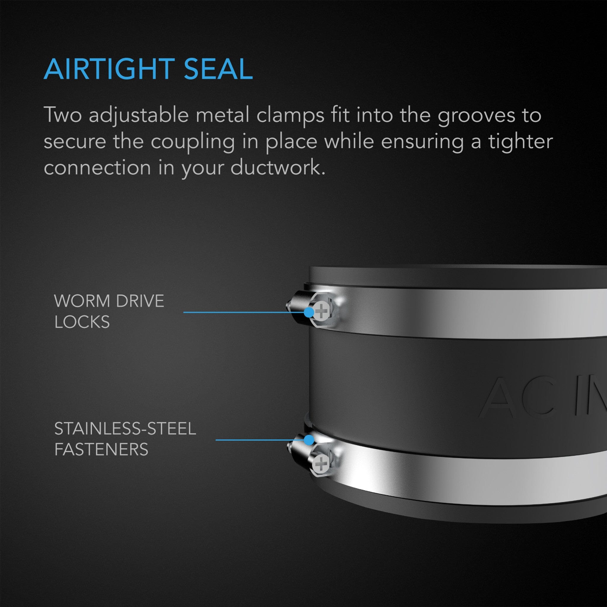 Noise Reduction Clamp, Duct Coupler with Stainless Steel Clamps