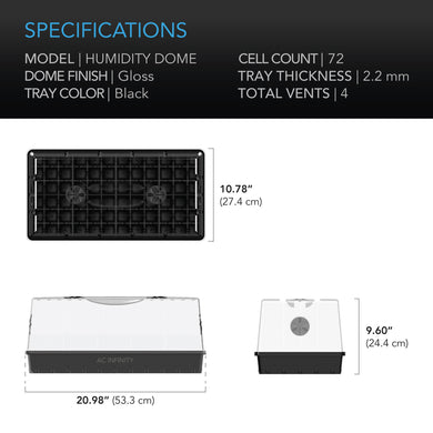 Humidity Dome XL, Propagation Kit, 6x12 Cell Tray with Height Extension