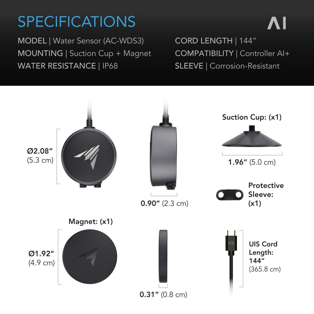 AC Infinity AI Water Detection Sensor