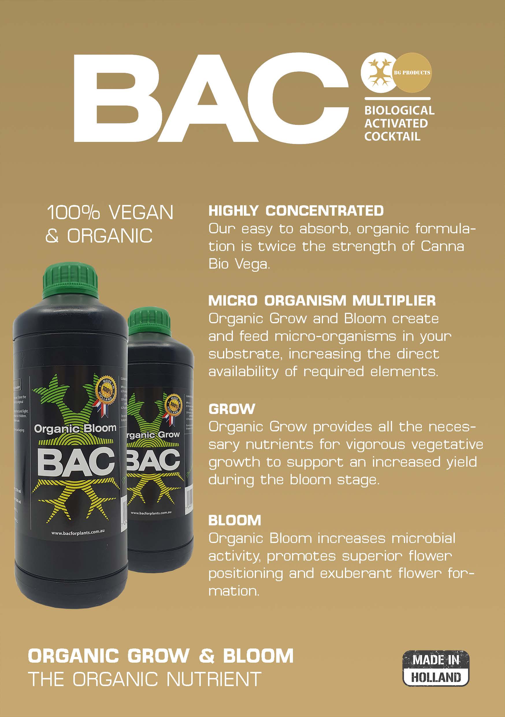 BAC Organic Bloom Nutrients | For Flowering
