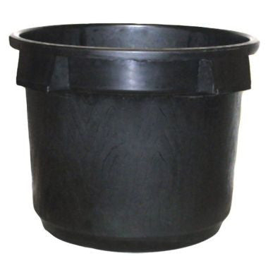 Heavy-duty round plastic grow pot with drainage holes for healthy root development in hydroponic, soil, and coco coir growing systems.