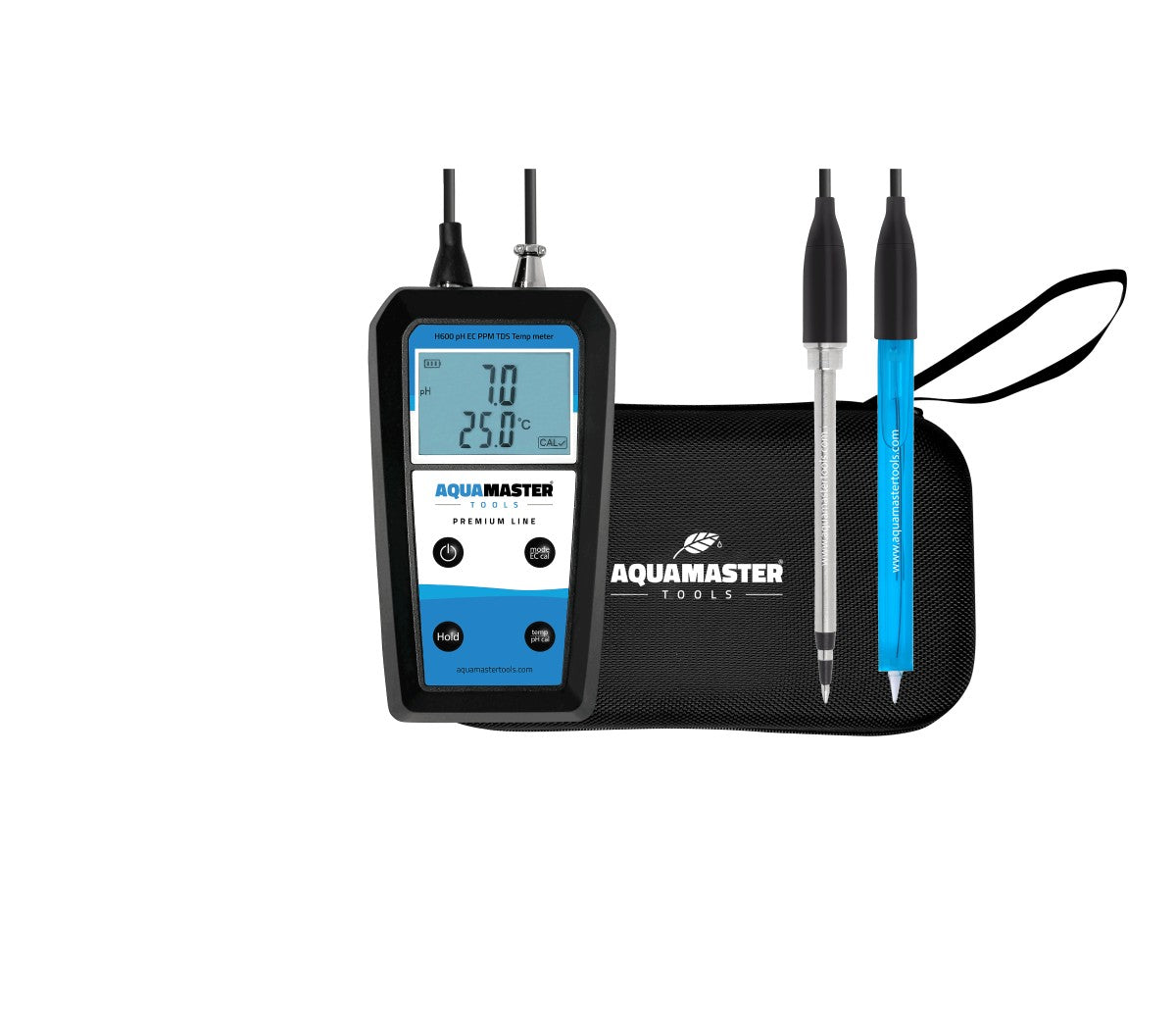Aquamaster H600 Pro Substrate pH – EC – PPM – TDS – Temp Handheld Inc Case