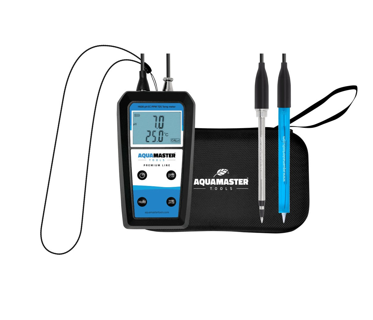 Aquamaster H600 Pro Substrate pH – EC – PPM – TDS – Temp Handheld Inc Case