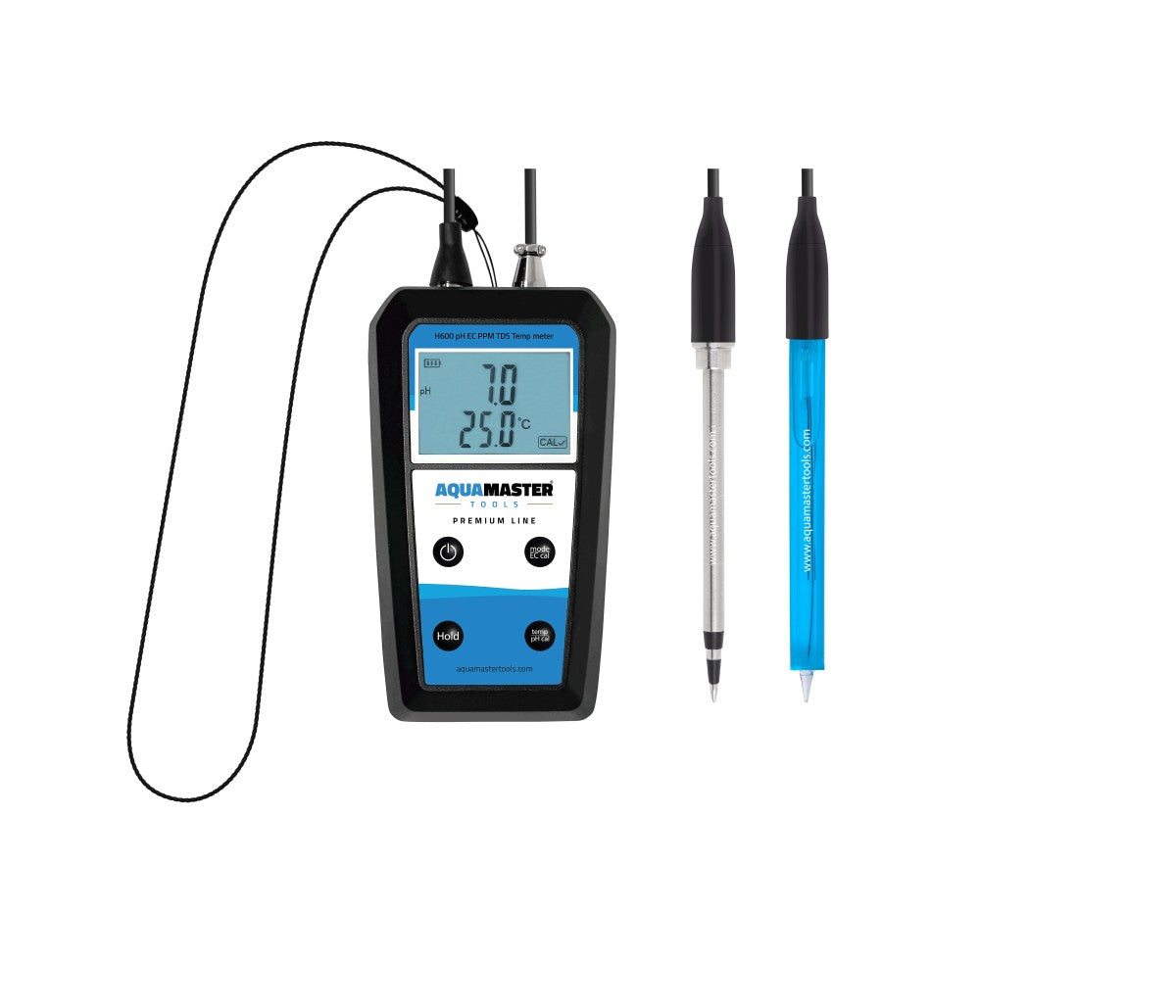 Aquamaster H600 Pro Substrate pH – EC – PPM – TDS – Temp Handheld Inc Case