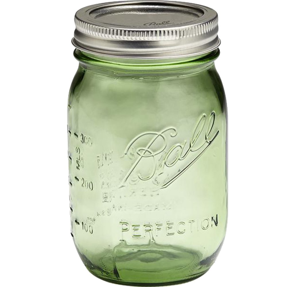 US Pint 473ml Ball Mason Heritage Collection Green Jar - Green Genius